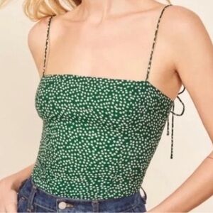 Reformation Meyer Floral print Green Polka Dot size 6 small